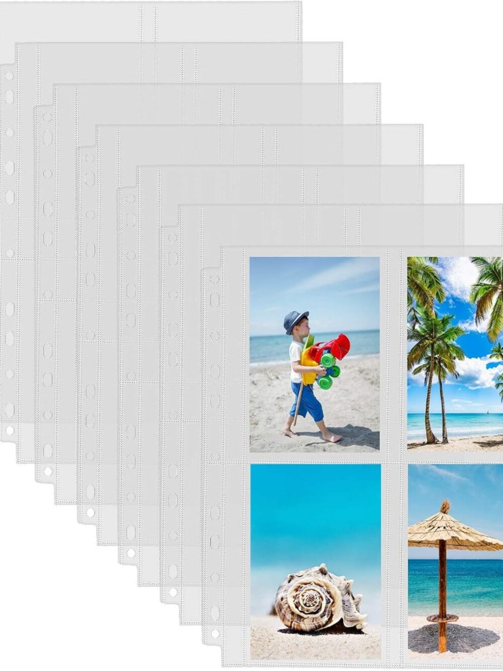 30 Pack 3.5x5 Photo Sleeves for 3 Ring Binder, Hold 240 Pictures